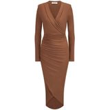 Nicowa - Ewona - Midi-jurk - Bruin - Viscose