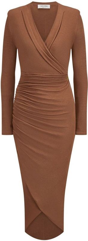 Nicowa - Ewona - Midi-jurk - Bruin - Viscose