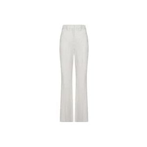 Balmain Witte broek met hoge taille en uitlopende pijpen , White , Dames , Maat: S