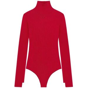 Courrèges, Dames, Tops, Rood, Maat: M Viscose,