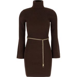 Michael Kors, Dames, Jurken, Bruin, Maat: L Nylon,