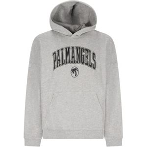 Palm Angels, Heren, Sweatshirts & Hoodies, Grijs, Maat: L
