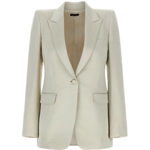 Tom Ford, Dames, Jassen, Beige, Maat: 2XS Katoen,