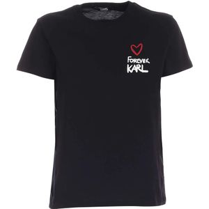 Karl Lagerfeld, Dames, Tops, Zwart, Maat: XS Katoen,