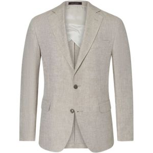 Oscar Jacobson, Heren, Jassen, Beige, Maat: L Linnen,
