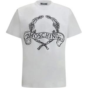 Moschino, Heren, Tops, Wit, Maat: L Katoen,