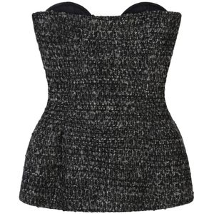 Diesel, Dames, Tops, Zwart, Maat: XS Acryl,