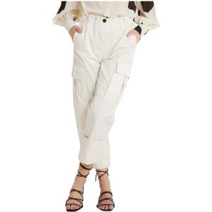 Erika Cavallini, Dames, Broeken, Wit, Maat: S Katoen,