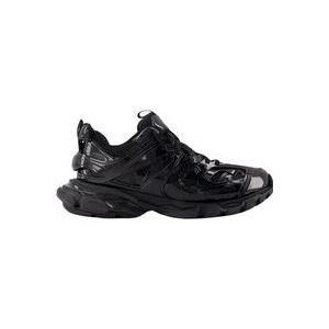 Balenciaga Noir Track Sneakers - Zwarte Rubberen Zool , Black , unisex , Maat: 35 EU