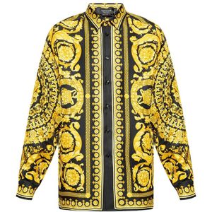 Versace Zijden overhemd , Yellow , Heren , Maat: XL