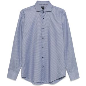 Hugo Boss, Heren, Overhemden, Blauw, Maat: M Katoen,