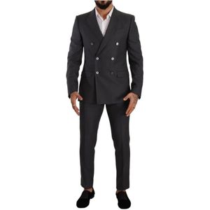 Dolce & Gabbana, Heren, Pakken, Grijs, Maat: M Wol,