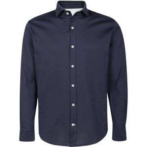 Eleventy, Heren, Overhemden, Blauw, Maat: L Katoen,