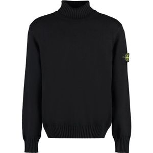 Stone Island, Heren, Truien, Zwart, Maat: S Katoen,