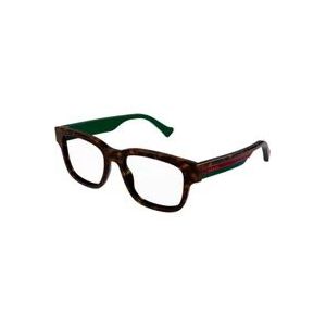 Gucci Rechthoekige bril Gg1303O-005 Havana , Brown , Heren , Maat: 57 MM