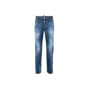 Dsquared2 Blauwe Slim Fit Ripped Jeans , Blue , Heren , Maat: W36