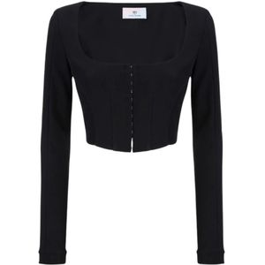 Chiara Ferragni Collection, Dames, Tops, Zwart, Maat: XS