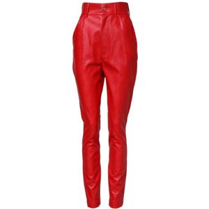 Dolce & Gabbana, Dames, Broeken, Rood, Maat: XS Viscose,