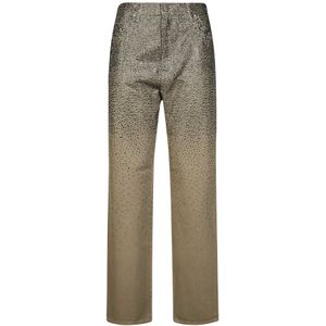 Golden Goose, Dames, Broeken, Beige, Maat: W26 Denim,