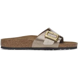 Birkenstock, Dames, Schoenen, Beige, Maat: 39 EU Satijn,