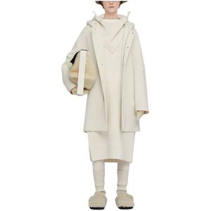 Jil Sander, Dames, Mantels, Wit, Maat: M Wol,