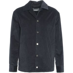 Paolo Pecora, Heren, Jassen, Blauw, Maat: M Corduroy,
