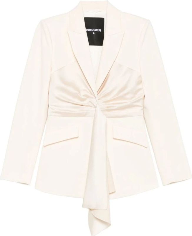 Patrizia Pepe, Dames, Jassen, Wit, Maat: 2XS Leer,