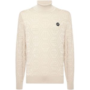 Philipp Plein, Heren, Truien, Beige, Maat: L Zijde,