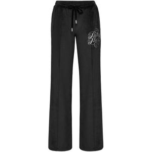 Philipp Plein, Dames, Broeken, Zwart, Maat: XS Leer,