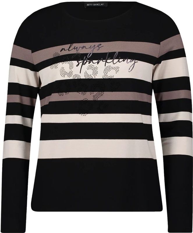 Betty Barclay - Fitted Gestreepte Top - Zwart - Dames