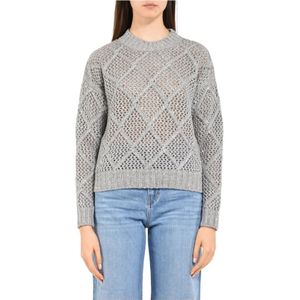 Max Mara Studio, Dames, Truien, Grijs, Maat: M Wol,