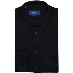 Eton, Heren, Overhemden, Zwart, Maat: 2XL Jersey,