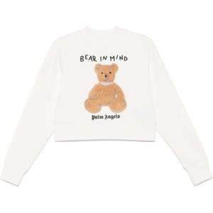 Palm Angels, Dames, Sweatshirts & Hoodies, Wit, Maat: L