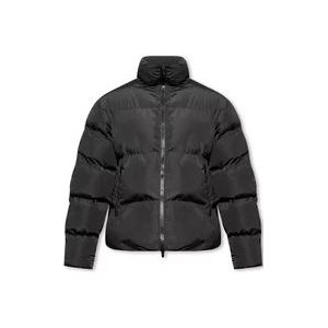 Balenciaga Gewatteerde jas met logo , Black , Heren , Maat: XS