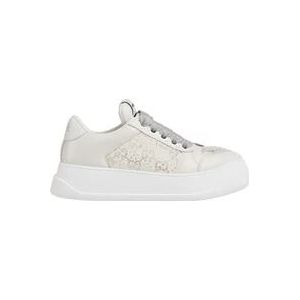 Gucci Kristalversierde Platform Sneakers , White , Dames , Maat: 37 1/2 EU