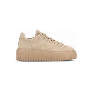 Hogan Beige H-Stripes Suède Sneakers , Beige , Dames , Maat: 36 1/2 EU