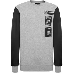 Plein Sport, Heren, Sweatshirts & Hoodies, Grijs, Maat: 3XL Katoen,