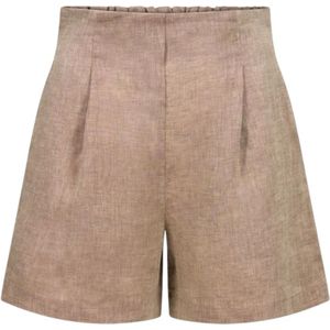 Stenströms, Dames, Korte broeken, Bruin, Maat: M Linnen,