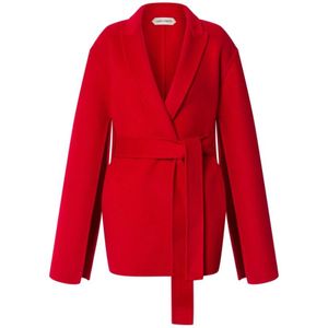 Alberta Ferretti, Dames, Jassen, Rood, Maat: XS Leer,