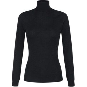 Elisabetta Franchi, Dames, Truien, Zwart, Maat: M Wol,