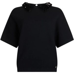 Liu Jo, Dames, Blouses & Shirts, Zwart, Maat: S Viscose,