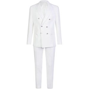 Eleventy, Heren, Pakken, Wit, Maat: M Linnen,