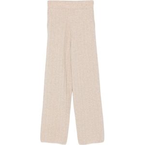 Max Mara, Dames, Broeken, Beige, Maat: M Kasjmier,