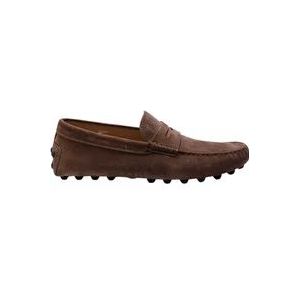 Tod's Bruine Suède Loafers , Brown , Heren , Maat: 41 1/2 EU