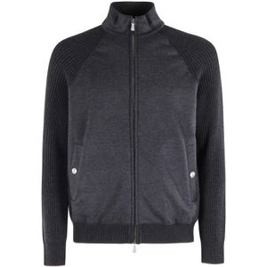 Eleventy, Heren, Sweatshirts & Hoodies, Grijs, Maat: L Wol,