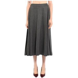 Max Mara, Dames, Rokken, Grijs, Maat: M Katoen,