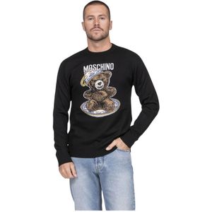 Moschino, Heren, Truien, Zwart, Maat: S Wol,