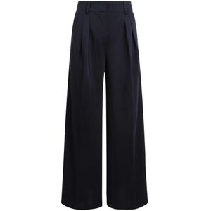 Max Mara, Dames, Broeken, Blauw, Maat: L Wol,