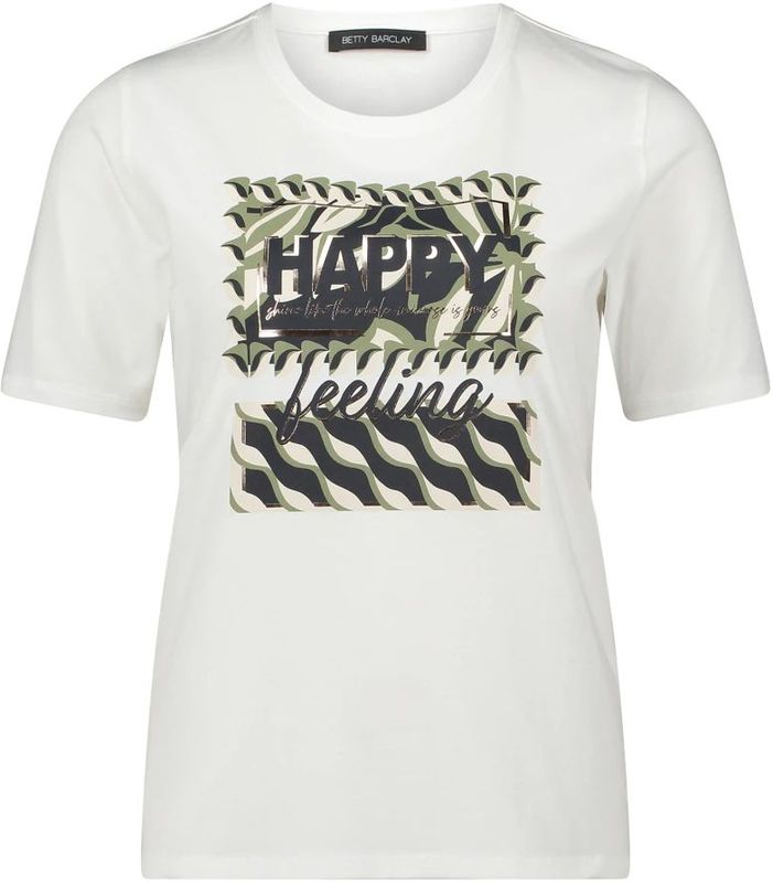 Betty Barclay - Glitter Placement Basic Shirt - Wit - Dames