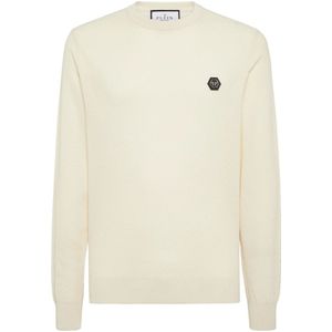 Philipp Plein, Heren, Truien, Beige, Maat: M Zijde,